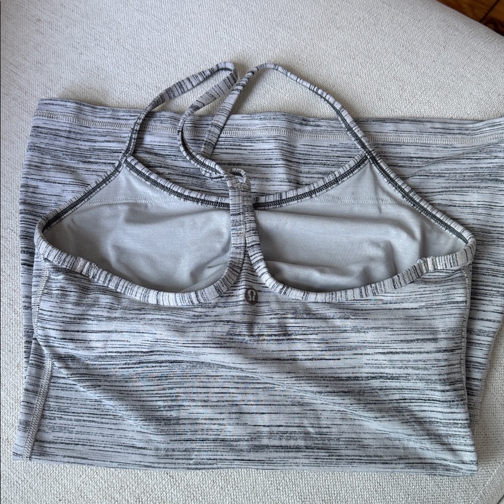 lululemon athletica Gray Striped Tank Top
